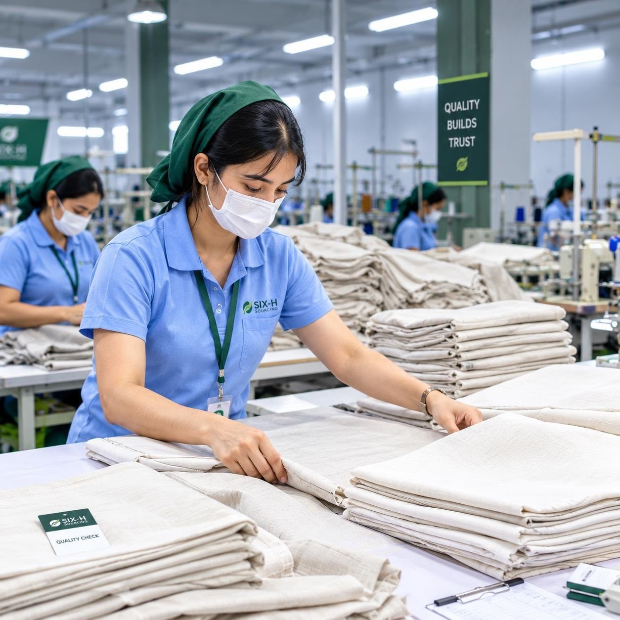 Fabric inspection under controlled lighting